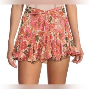 Free People Ellie Mini Skort Pink Combo, EUC WORN ONCE!